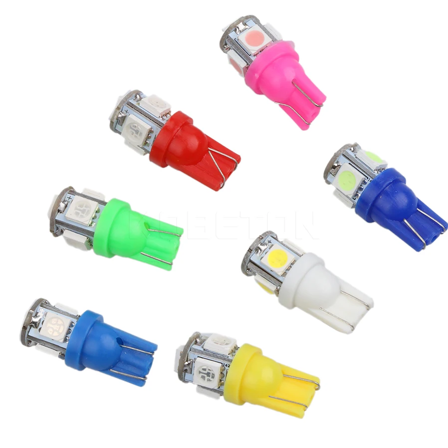 100 шт. T10 5SMD 5050 автомобильный ксеноновый светильник светодиодный 12 в 1 Вт W5W 194 6