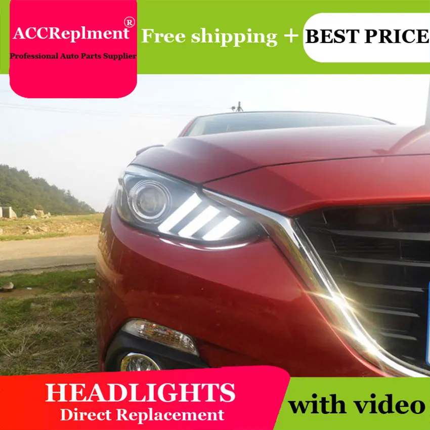 Автостайлинг для Mazda 3 фары 2014-2016 Mazda3 светодиодные Axela drl сигнал поворота H7 hid