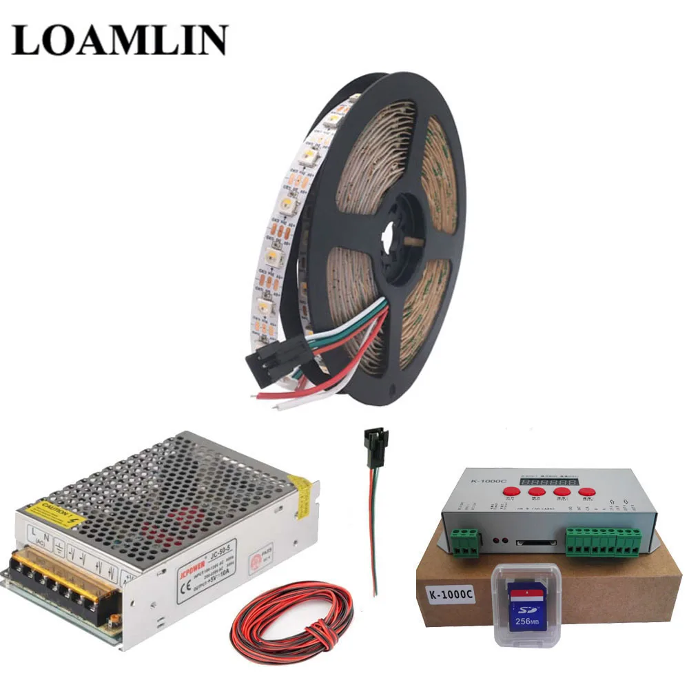 SK6812 RGBW светодиодный светильник лента K-1000C(T-1000S Обновлено) RGB Led 2048 пикселей контроллер DC5V светодиодный трансформатор