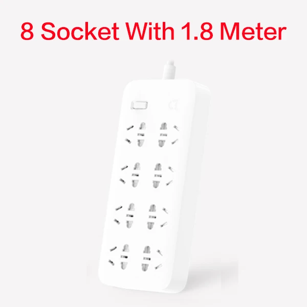 8 socket Xiaomi Mijia power Strip Быстрая зарядка 2500 Вт 10А 6 стандартных розеток/8 стандартных розеток/3 гнезда 1,8 м кабель для зарядки - Цвет: 8 socket