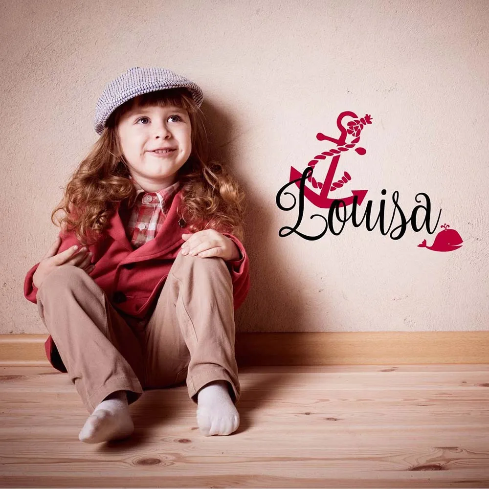 Особые персонализированные виниловые наклейки на стену с именем якоря Кита | Дом