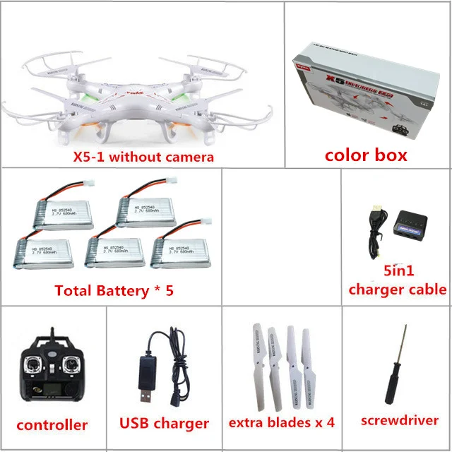 X5 5B Color box Квадрокоптер SYMA X5 Дрон 2,4G 6-осевой или SYMA X5C(обновление версии) RC Дроны с 2.0MP Камера дистанционного Управление вертолет игрушки - Цвет: X5 5B Color box