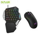 Механическая Проводная игровая клавиатура Delux T9X, эргономичная клавиатура RGB и проводная мышь Delux M625 PMW3360 для PUBG