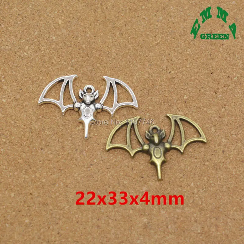 10 шт. Женские Подвески в виде летучей мыши 22 х33х4 мм |