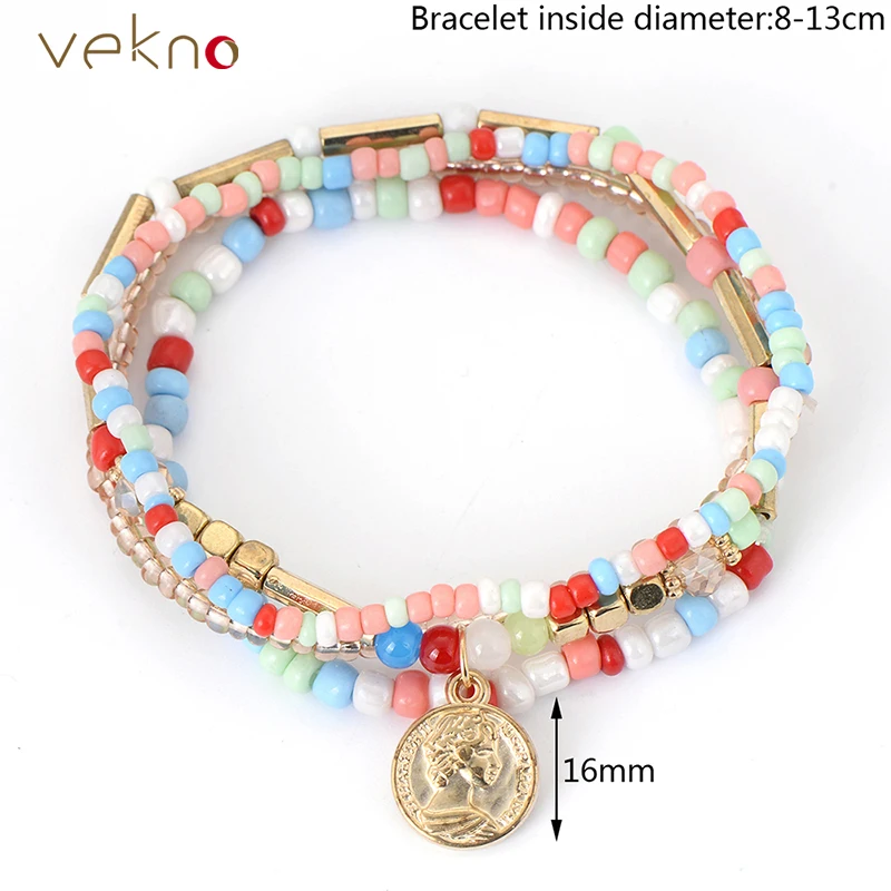 Комплект из 4 предметов в богемном стиле нитка Браслеты для Для женщин девочек 2017