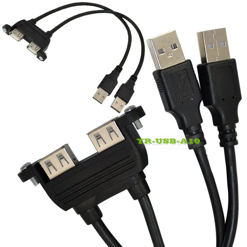 

Двойной USB 2,0 A Панельное крепление к 2 USB A мужскому удлинительному кабелю 50 см