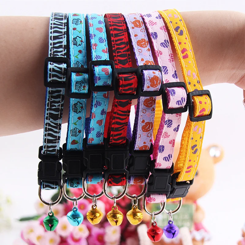 Pattern Design Pet Dog Cat Collar With Bells 1cm Width Adjustable 20-30cm Length For Small Dogs Holiday Beauty Grooming | Дом и сад