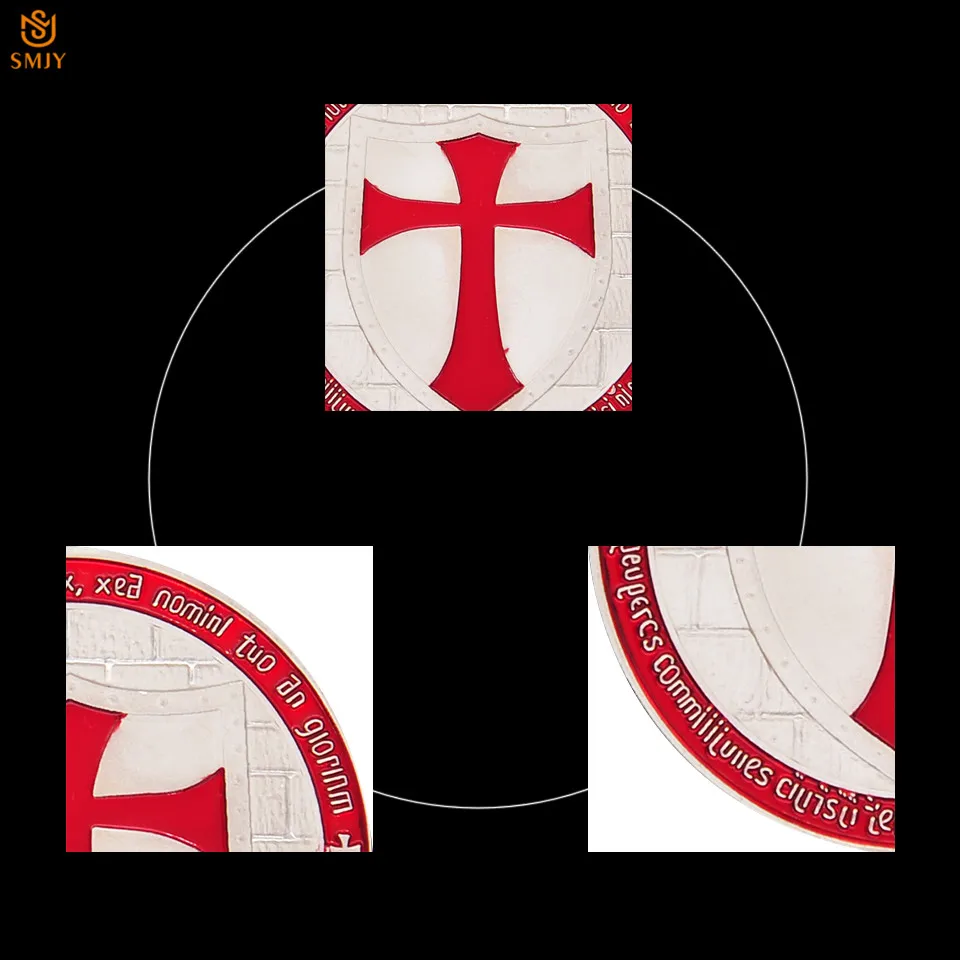 Красный элемент древняя вера католический паладин рыцарь Templar Crusader серебро 999