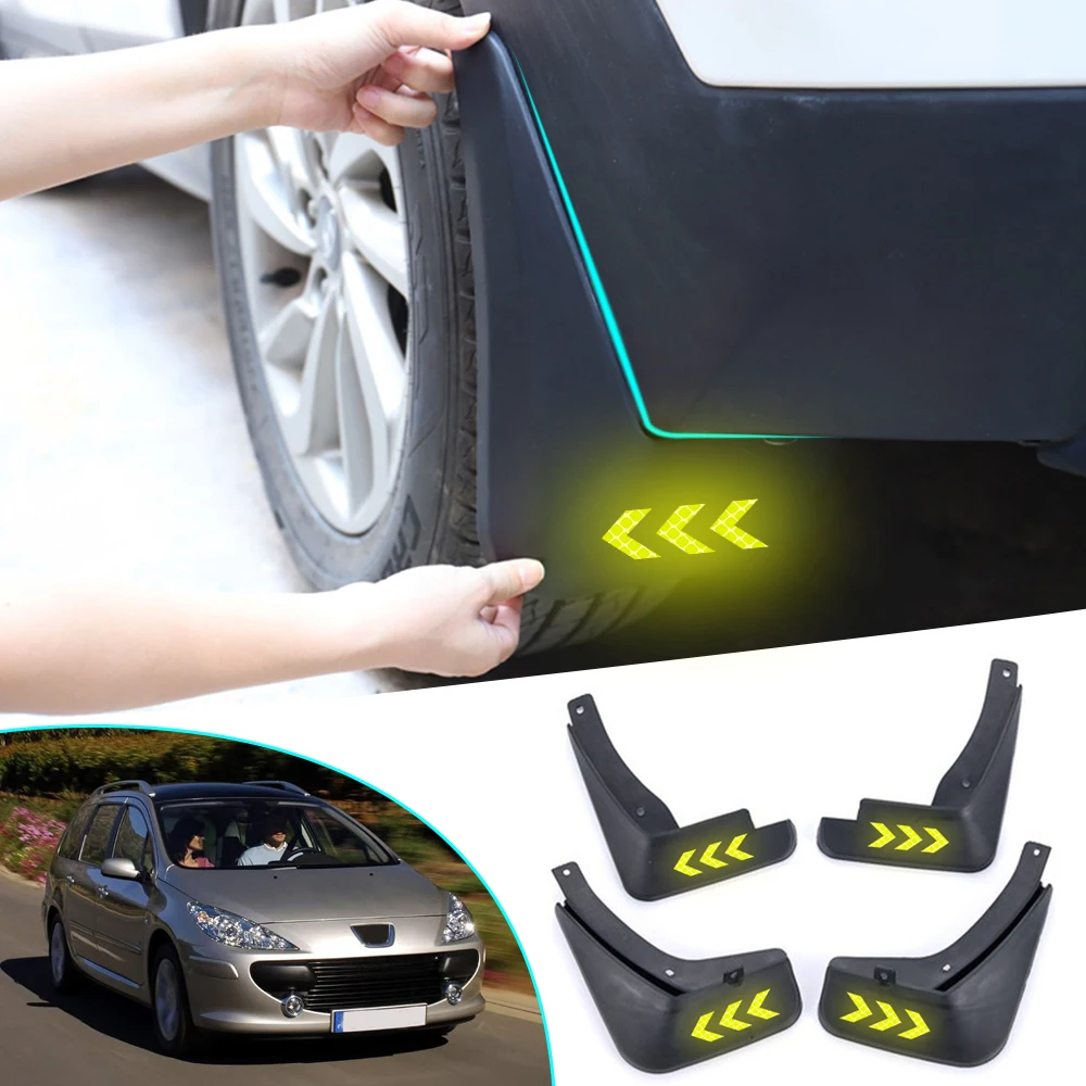 Автомобильные Брызговики, брызговики для peugeot 307 2000-2007, Автомобильные Брызговики, брызговики, светоотражающие Брызговики, 4 шт