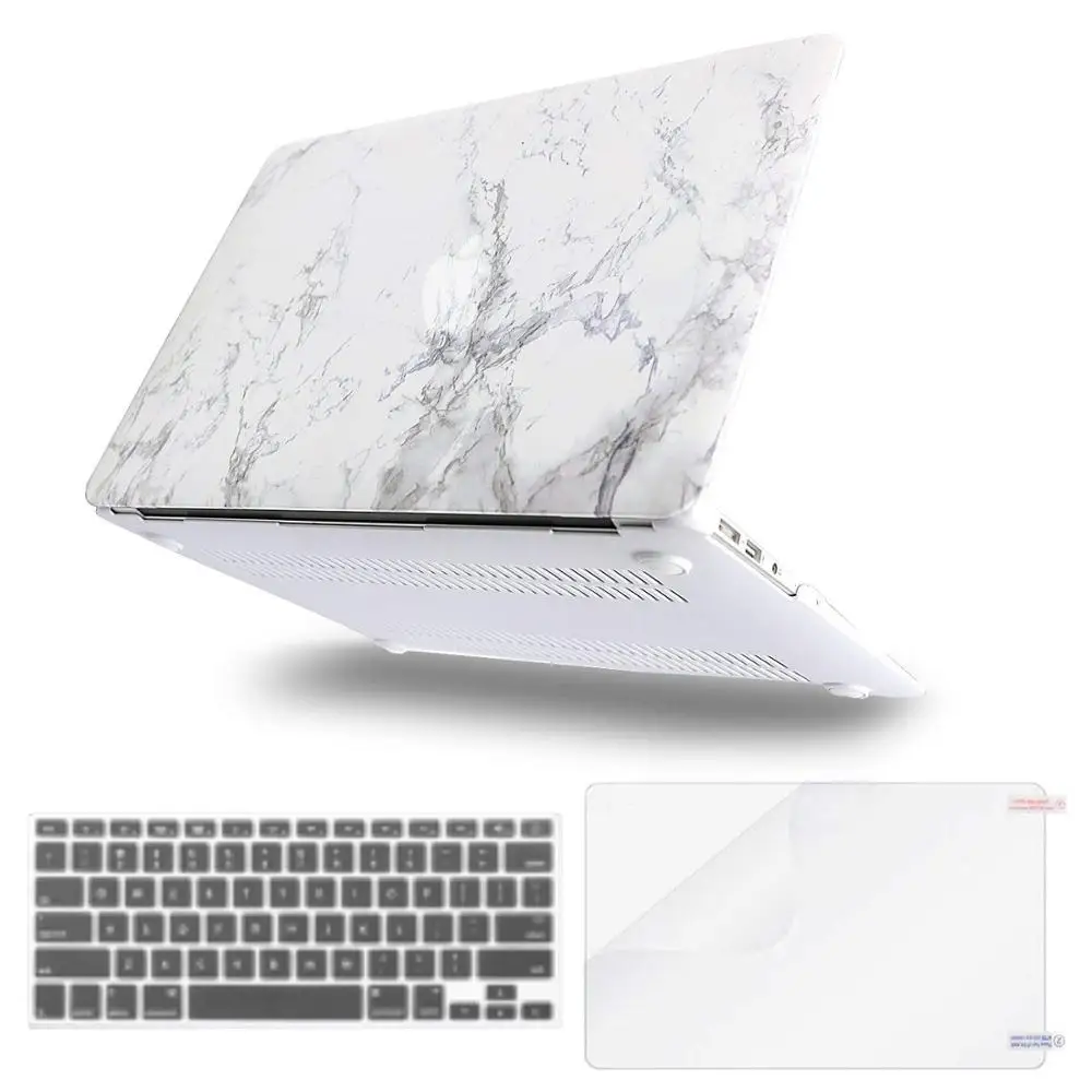 White Marble Чехол для ноутбука MOSISO для Apple MacBook Air Pro retina 11 12 13 15 жесткий чехол для ноутбука macbook Air 13+ чехол для клавиатуры - Цвет: White Marble
