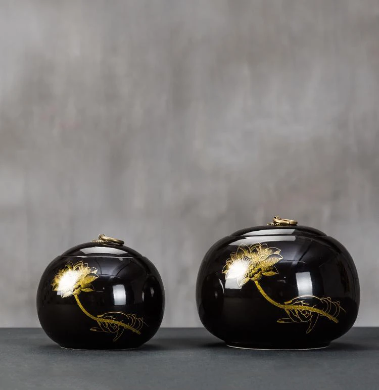 Bergamot чай с рисунком лотоса Caddy китайский керамический чайный набор кунг-фу контейнеры для чая банка специй хранения орехов банка для конфет домашний декор в стиле ретро