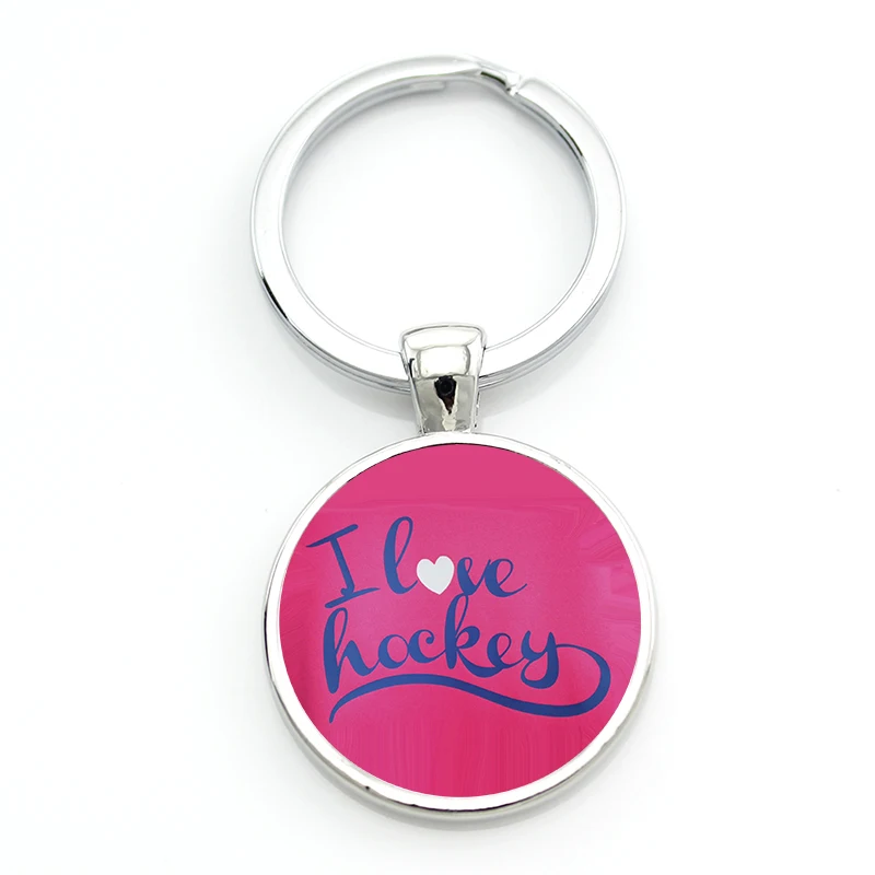 Новый бренд Keep Calm and Love Hocky брелок Повседневный Спортивный для хоккея кольцо