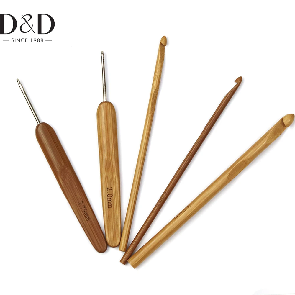 Бамбуковый вязальный крючок набор иголок с сумкой для хранения переплетение