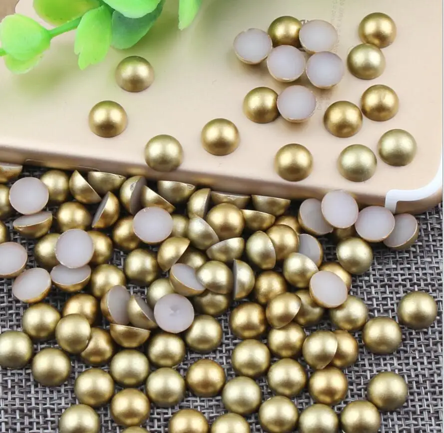 

10000pcs 4MM Gold Half Round Pearls Beads Flatback Scrapbooking Embellishment Craft DIY 10 colors You Can choose