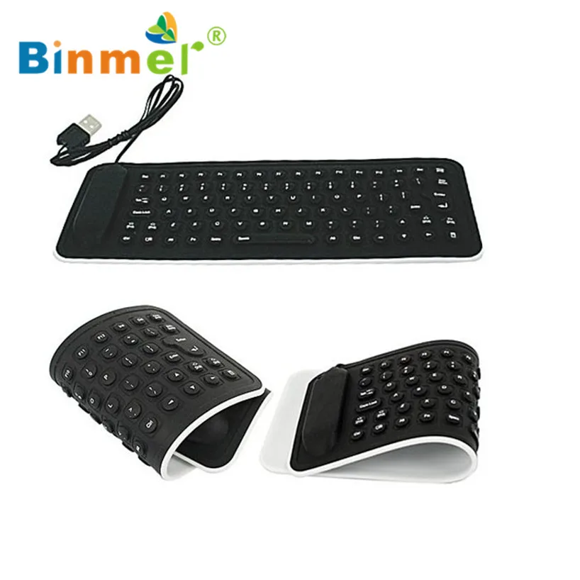 Binmer 2017 Free shiping Portable USB Mini Flexible Silicone PC Keyboard Foldable for Laptop Notebook Black Sep 22 | Компьютеры и офис