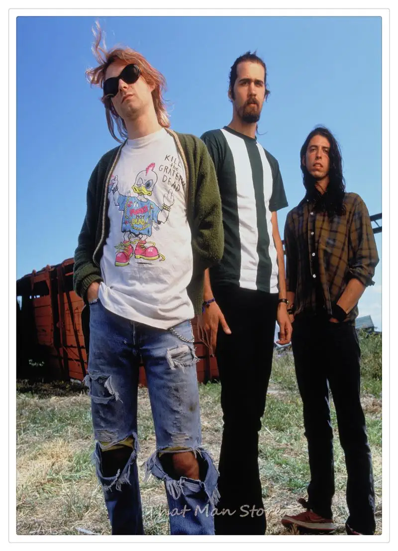 Музыкальная группа Nirvana Kurt Cobain плакат мелованная бумага настенный плакат домашний декор четкое изображение наклейки на стену