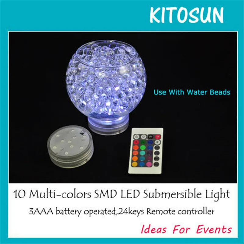 

Factory Direct Deal Free shipping (48pcs/Lot) Battery Operated Remote Controlled Waterproof LED Light Under Vase Lighting