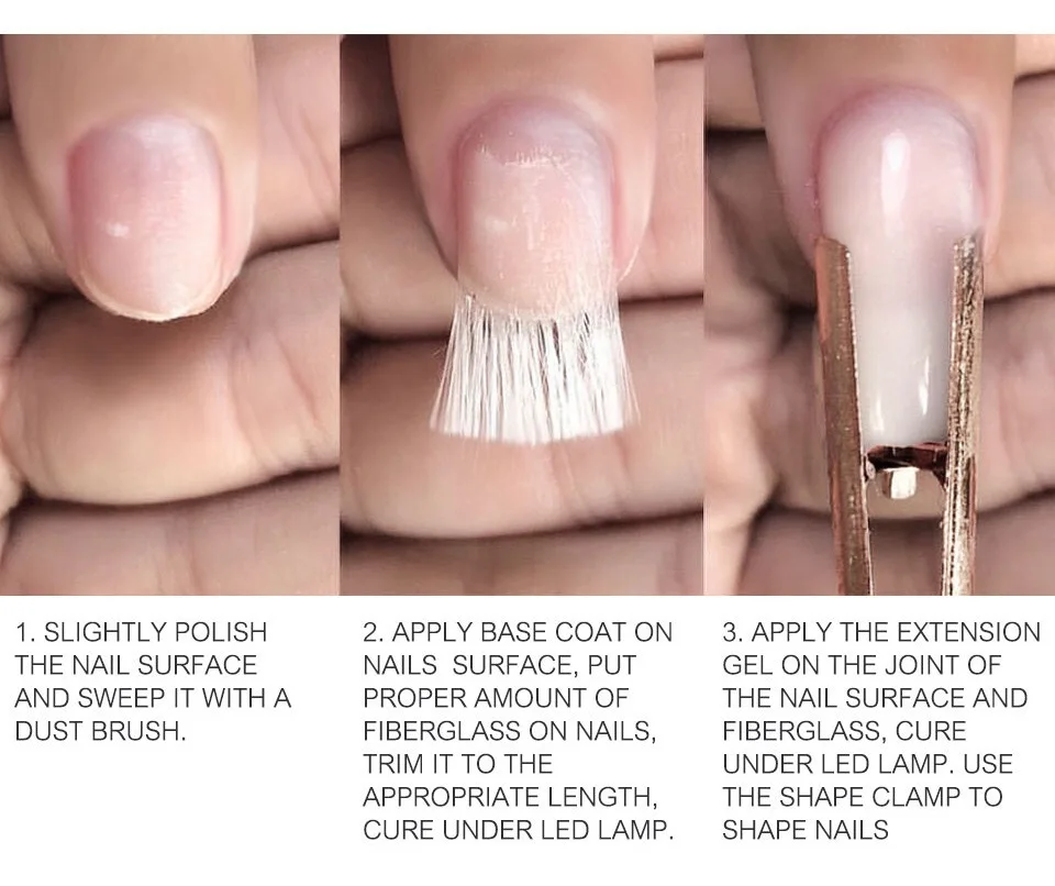 10 шт. волоконное стекло для наращивания ногтей Fibernails поли гель форма для ногтей шелк наращивание маникюра акриловые наконечники инструменты для обертывания