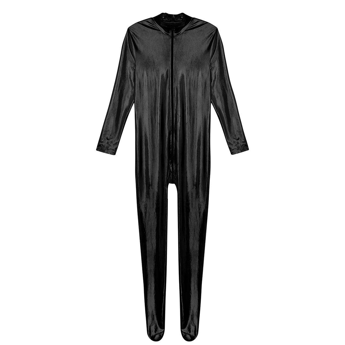 Мужские Unitard Хэллоуин полное тело зентай Золото Блестящий металлический спандекс подножки обтягивающие плотные комбинезоны Гей Мужской косплей костюмы