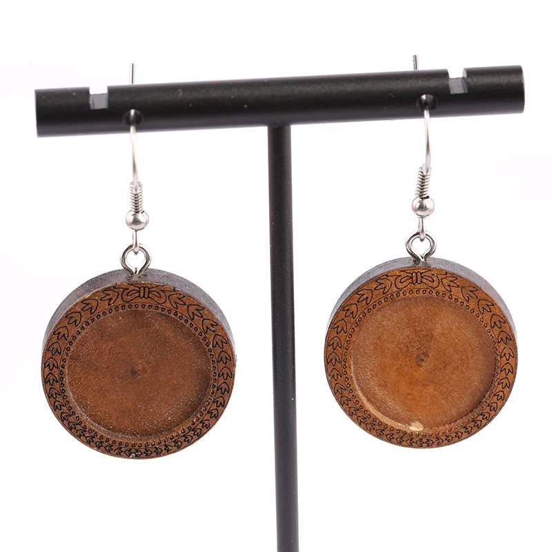 Onwear 5 пар дерево кабошон серьги заготовки 18 мм dia cameo Базовые Настройки diy Крючки из
