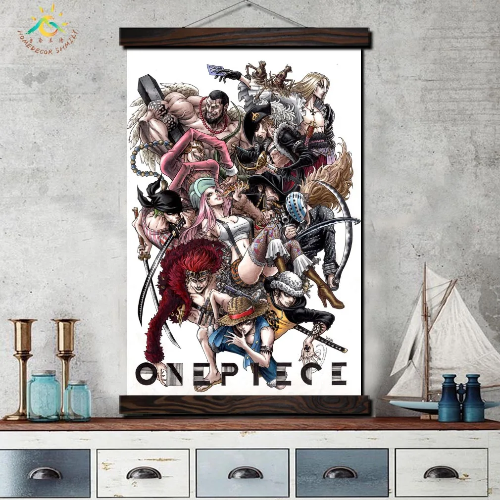 One Piece Character Image Modern Wall Art Print Pop Picture And Poster Frame Hanging Scroll Canvas Painting Home Decor | Дом и сад