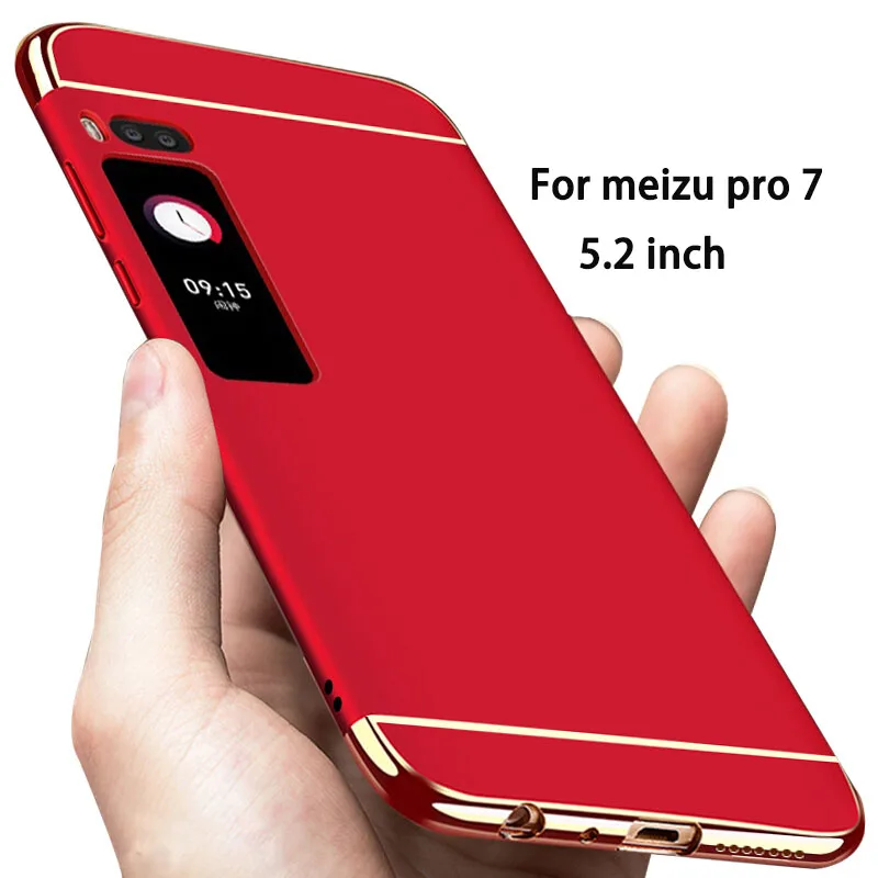 Роскошный чехол с покрытием для Meizu Pro 7 полное покрытие жесткий бампер защита