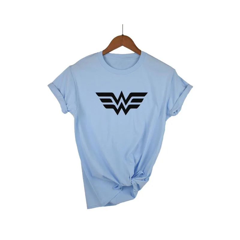 Высококачественная эластичная Хлопковая женская футболка аниме Wonder Woman с