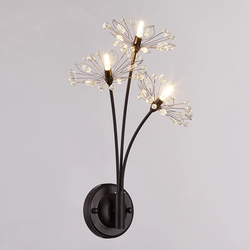 LED Crystal wall lamp Flower light Luminaria home lamps Bathroom mirror front lights Modern Art Lighting Indoor Decoration | Лампы и