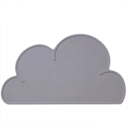 cloud gray Мультяшные Водонепроницаемые силиконовые подставки под столовые приборы для малышей качественные детские столовые приборы из силикагеля большой размер BPA бесплатно - Цвет: cloud gray