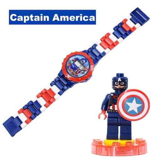 Captain America Супер герой часы здание стек блок мальчик Ninjagoes фигура Мстителей кирпичная игрушка Minecrafted ребенок - Цвет: Captain America