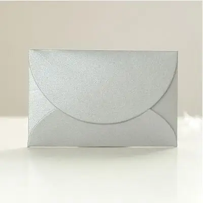 silver 50 шт./лот, романтические цветные маленькие цветные перламутровые бумажные конверты, конверты для свадебных приглашений, позолоченный конверт, поделки своими руками - Цвет: silver