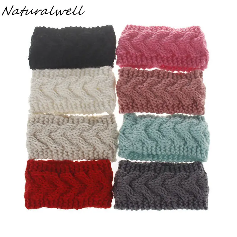 

Naturalwell Knot Headband Bebe Girl Winter Crochet Head wrap Warmer Knitted Hairband Hair Band Kids Hair Accessories HB206D