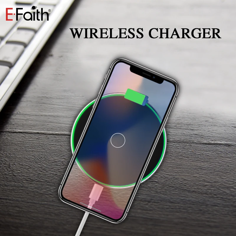 Беспроводное зарядное устройство Efaith для iPhone 8 Plus X 10 Вт Беспроводная зарядка Qi