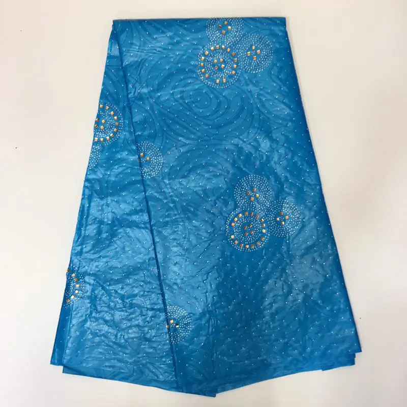 Deep blue bazin riche getzner african fabric with pearl beads top quality nigerian material basin beaded for dress 5yards | Дом и сад