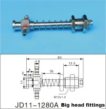 M12-11-L80A Аксессуары для роботов, фитинги с большой головкой, фитинги для пневматических вакуумных стаканчиков, фитинги для пневматических компонентов - Цвет: M12-11-L80A