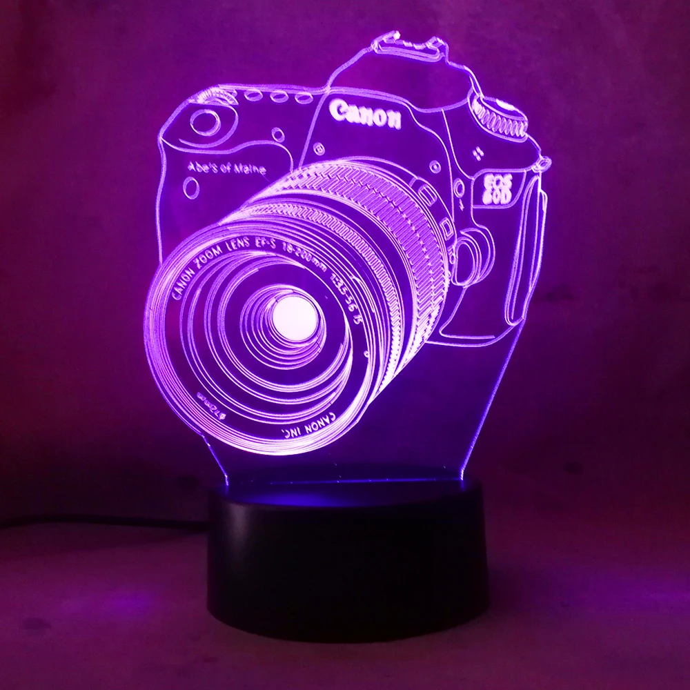 Роскошная крутая 3D камера USB светодиодная лампа украшение для дома сна 7 цветов