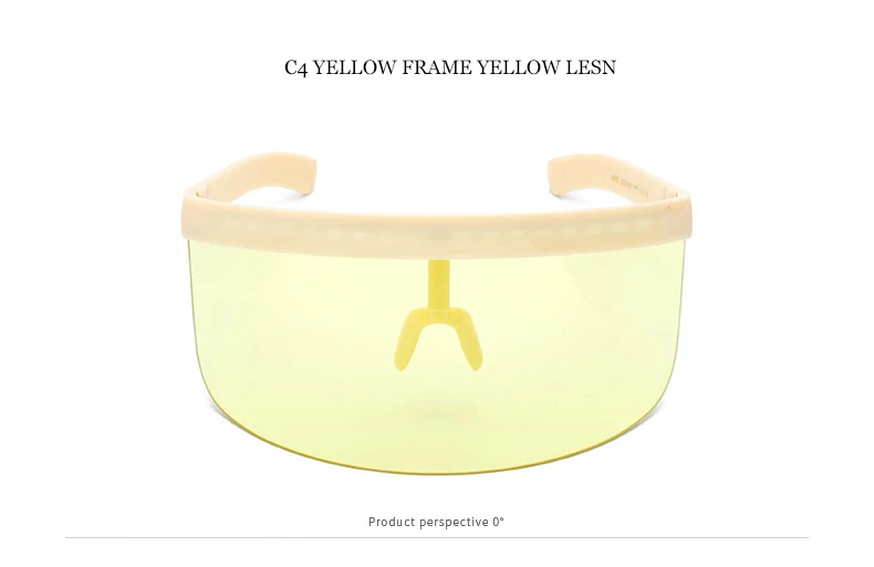 C4 Yellow Lens ROSANNA сексуальные негабаритные солнцезащитные очки с козырьком, женские новые дизайнерские большое зеркало в рамке, солнцезащитные очки, мужские ветрозащитные очки 668 - Цвет линз: C4 Yellow Lens