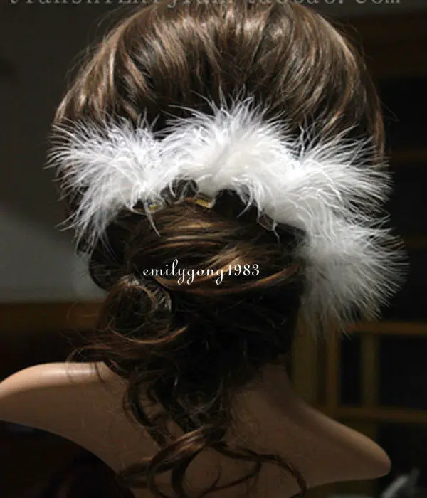 

6Pcs Wedding Bridal Beautiful White Feathers Hair Pin Hair Accessory A-13