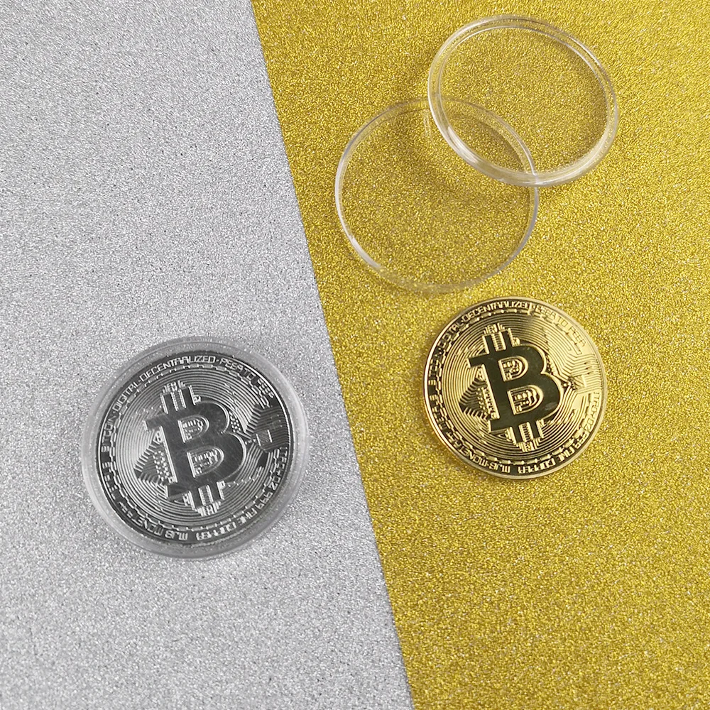 1 шт. новинка 2019 модный сплав Биткойн брелок серебро золото розовое винтажный