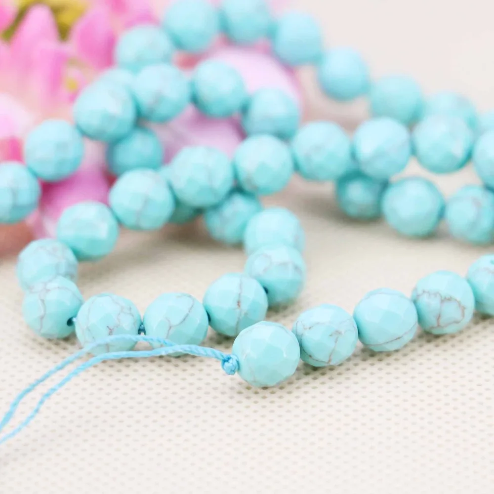 Аксессуары 8 мм натуральные синие турецкие каменные бусины в полоску камень