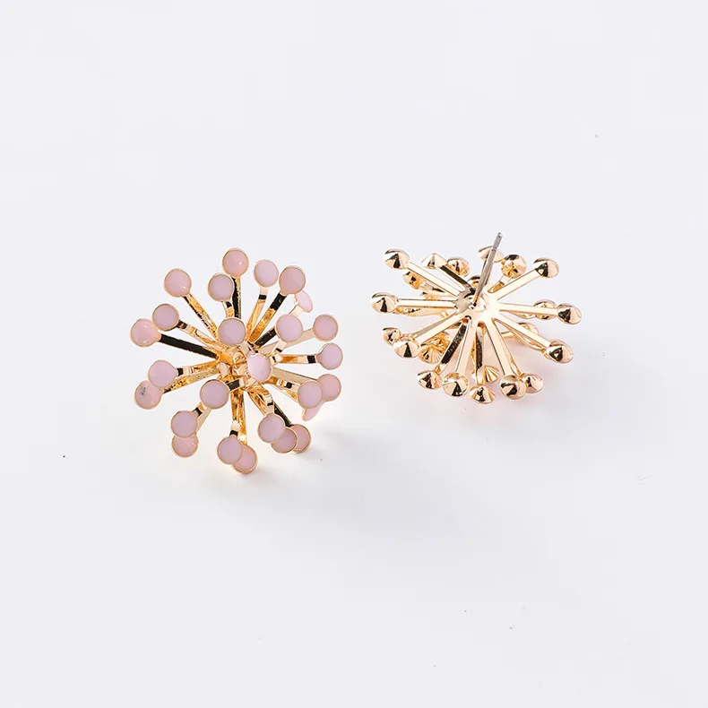 MENGJIQIAO Korean New Fireworks Design Elegant Metal Dorp Oil Stud Earrings For Women Colorful Pendientes Party Jewelry Gifts | Украшения и