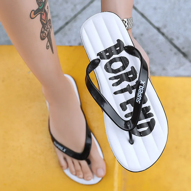 South Korean version of soft-soled anti-skid alphabetic slippers for summer 2019 men's comfortable and leisure beach shoes | Обувь