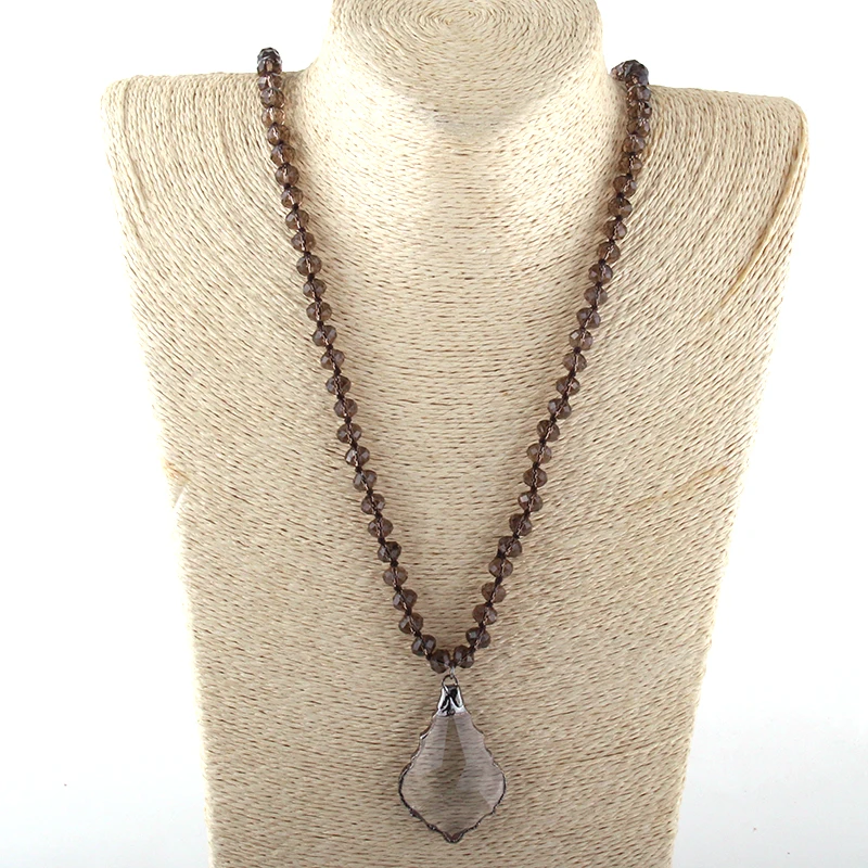 MOODPC модные богемные ювелирные изделия стеклянные кристаллы длинные узелковые