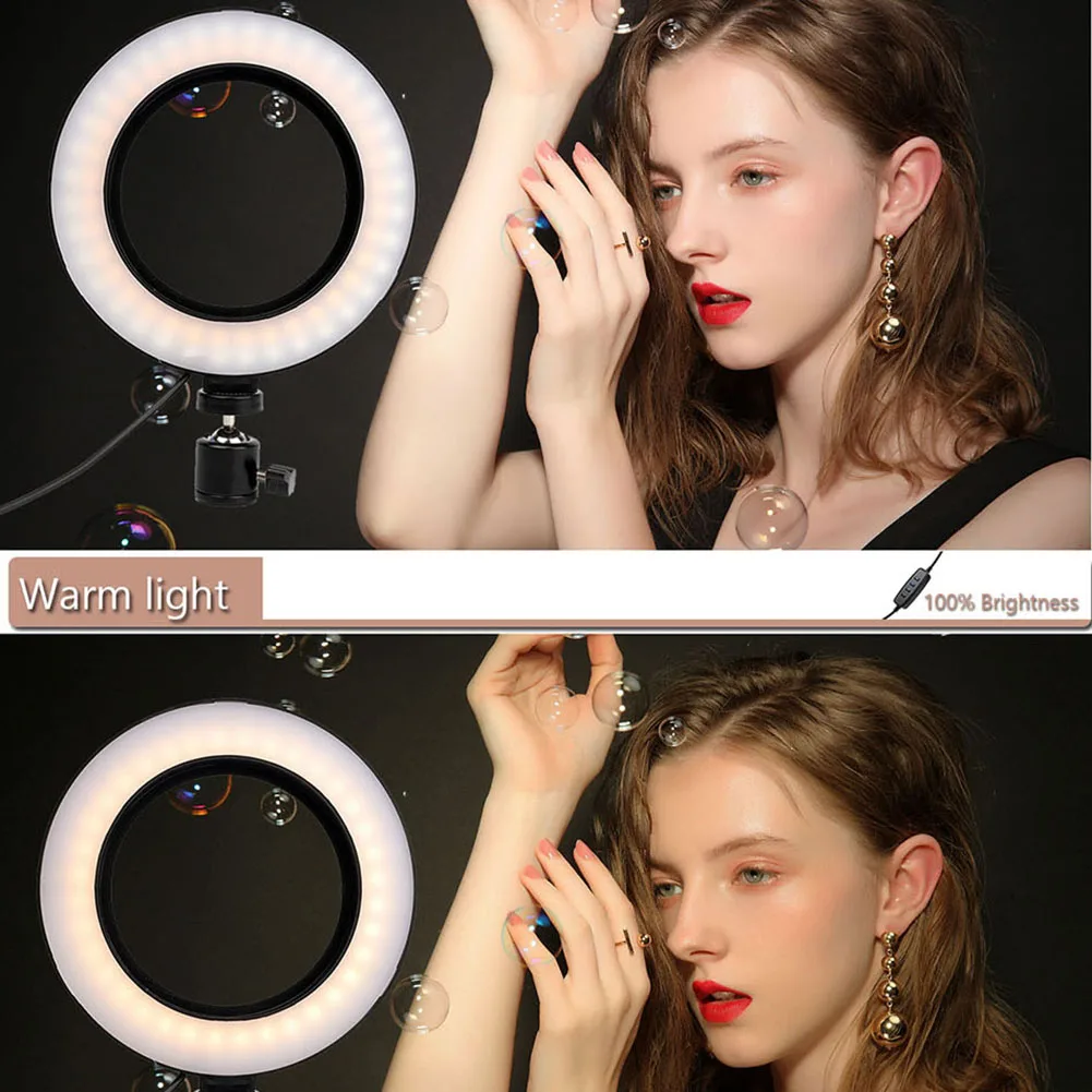 

LED Round Supplement Light with Bracket 3 Colors Adjustable Portable Lamp EM88