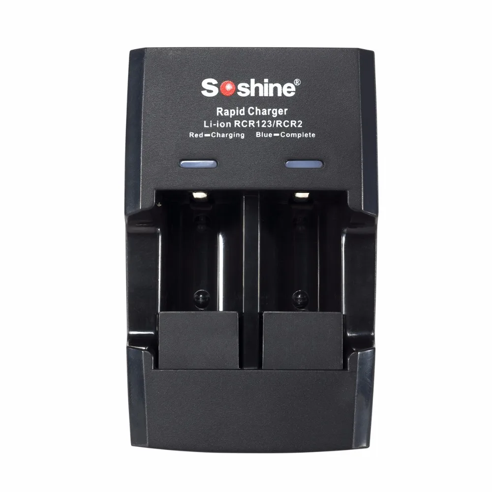 Зарядное устройство для литиевых батарей Soshine S5 2 слота CR2 CR123A 16340 17355 входное