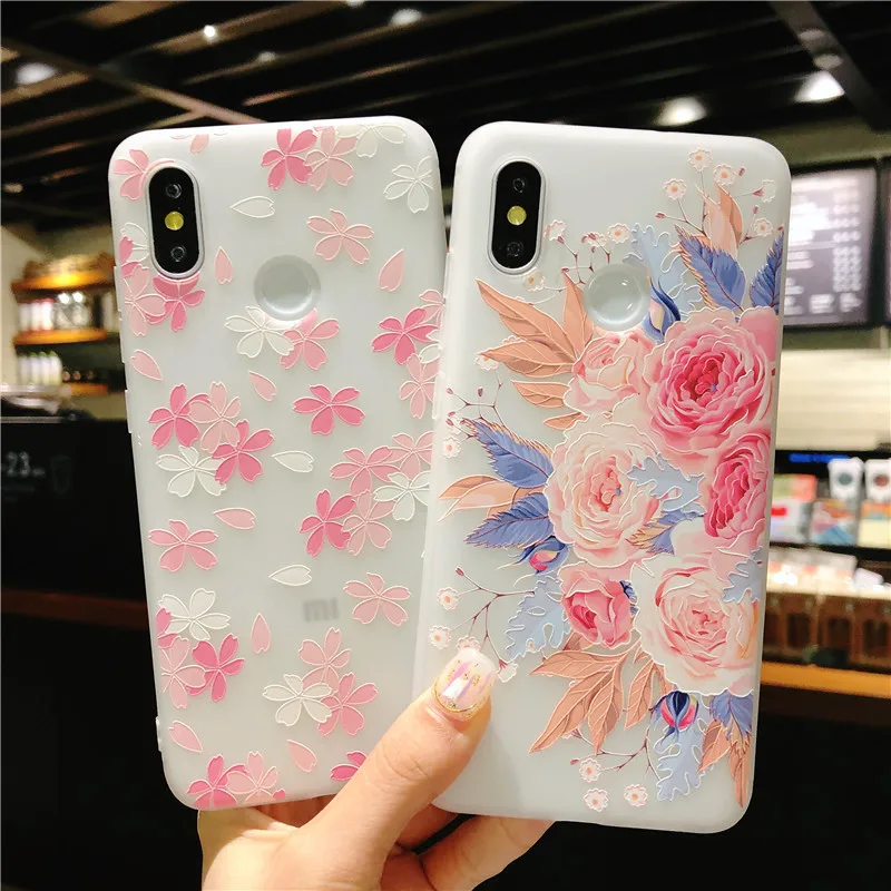 LANCHE для Xiaomi Redmi Note 7 чехол матовый Мягкие термополиуретановые цветы телефон