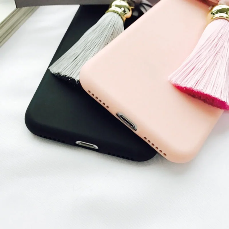 Роскошный Бант ленты кисточкой камень жемчуг чехол для iPhone 6 6S 7 Plus плюс