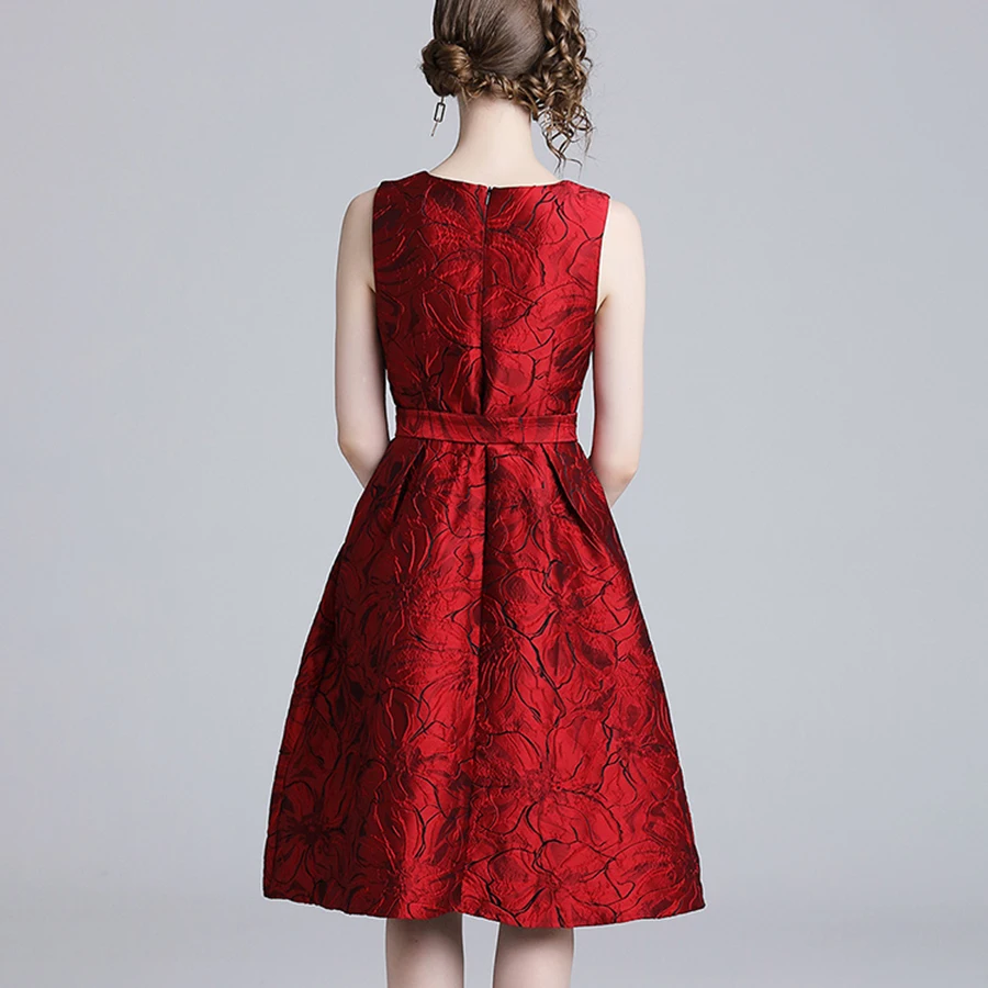 

Bonnie Thea Spring Jacquard print women dress femme elegant short dress lady evening work party dresses 2019 women's vestidos
