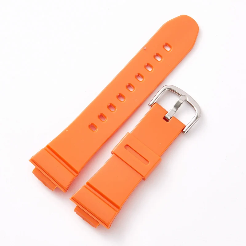 Orange Аксессуары для часов 14 мм для Casio CASIO BABY-G BA-111, BA-110, BA-120, BA-112 ремешок для часов для мужчин и женщин резиновый ремень браслет - Цвет ремешка: Orange