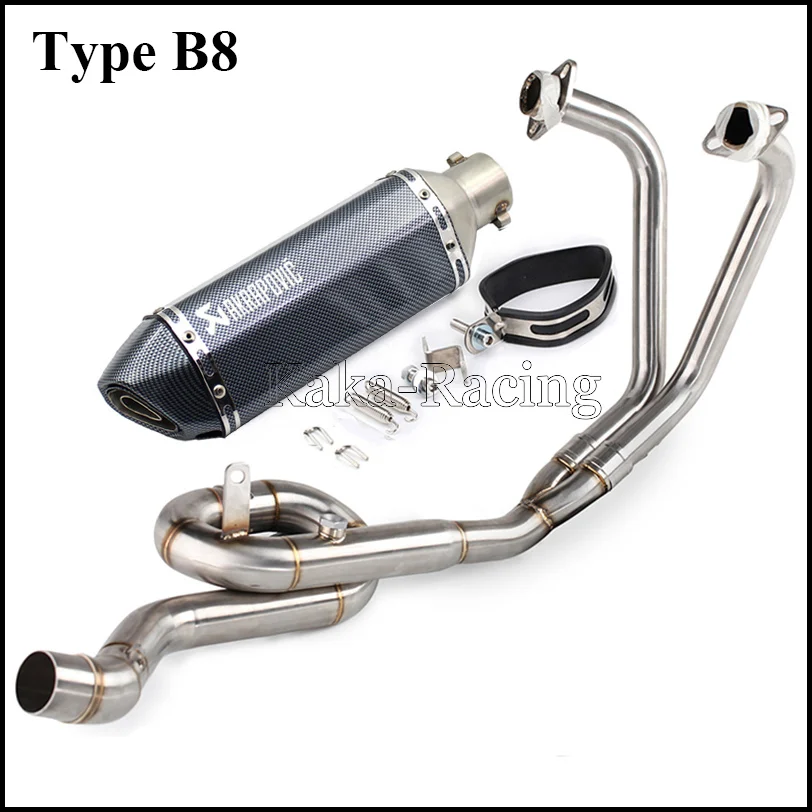 Type B8 MT03 Akrapovic глушитель выхлопной трубы мотоцикла полная система скольжения на переднюю ссылку трубы для Yamaha YZF R3 R25 - Цвет: Type B8